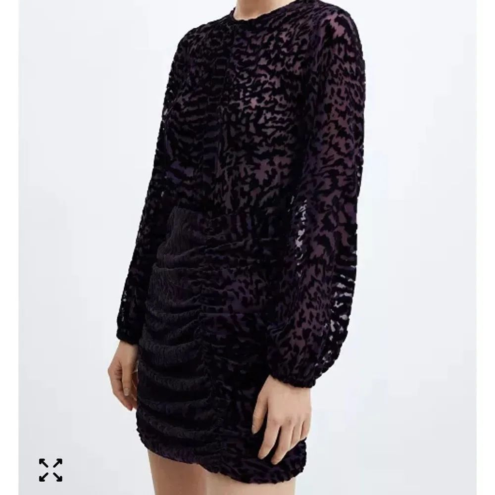 NWT MANGO Women's Semi-Transparent Velvet Dress